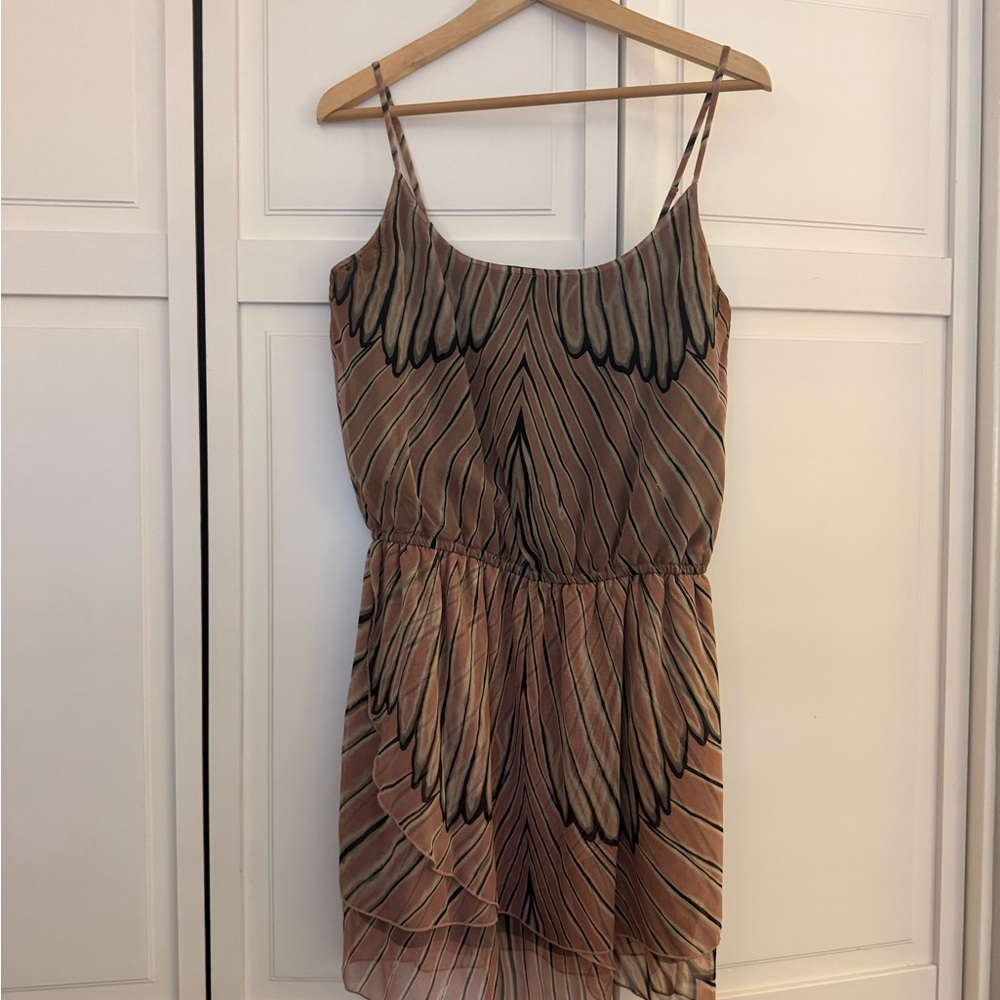 Silk Feather Pattern Dress